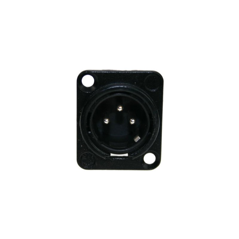 Neutrik C3 MD-L-BAG-1 - 3 Pin female XLR Panel-Mount Connector, D-Shaped, black